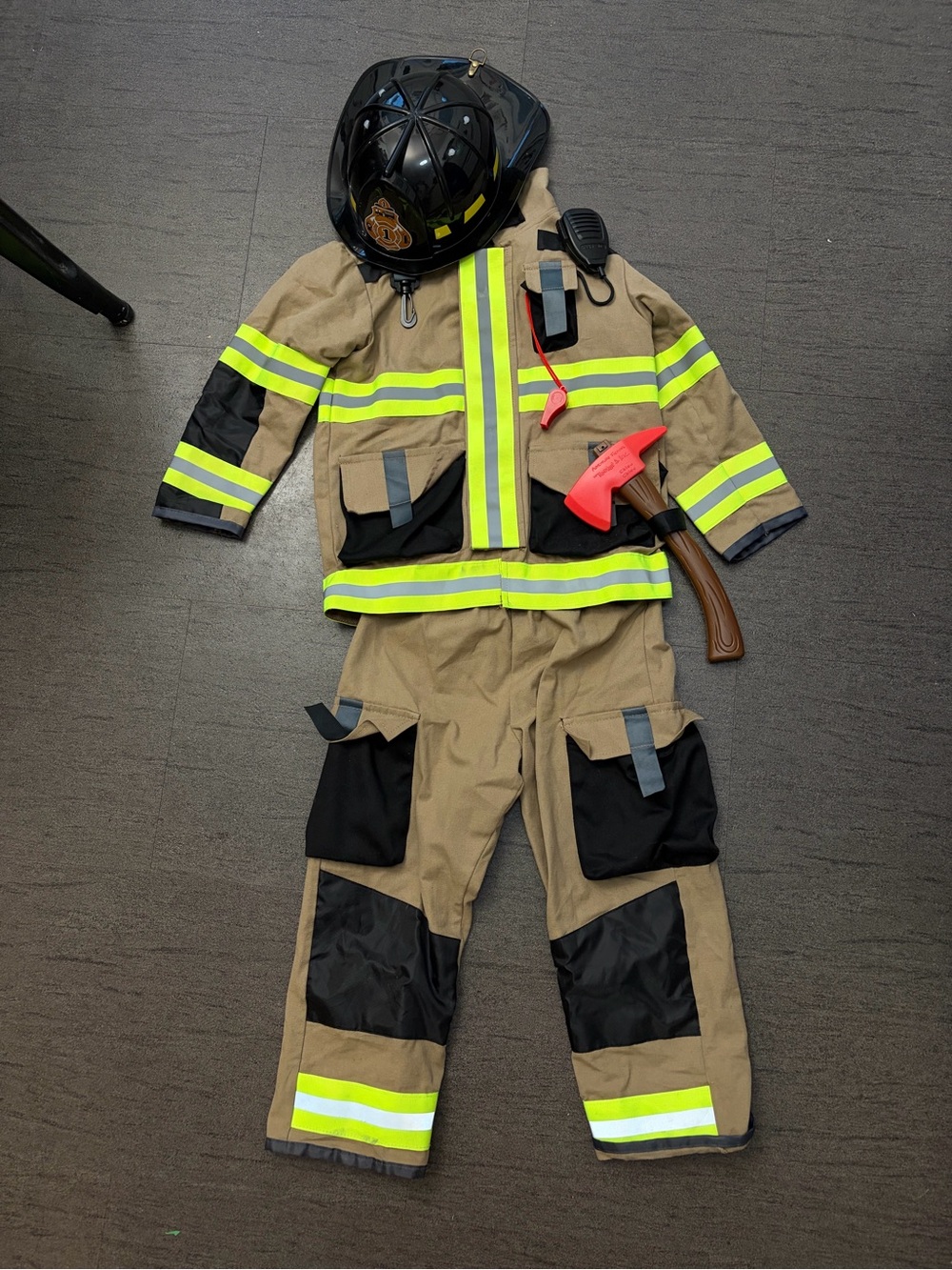 Kids Firefighter Halloween Costume with Reflective Trim